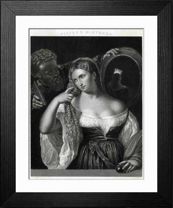Framed Print : Titian - His Mistress Framed Print : Titian - His Mistress