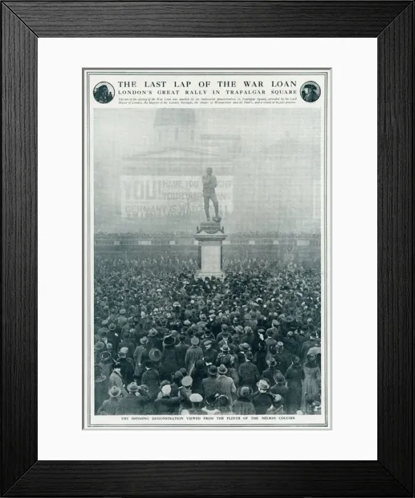 Framed Print : Demonstration in Trafalgar Square of closing of the War Loan Framed Print : Demonstration in Trafalgar Square of closing of the War Loan