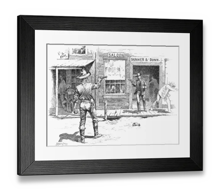 Framed Print : Remington / Gunfight 1888 Framed Print : Remington / Gunfight 1888