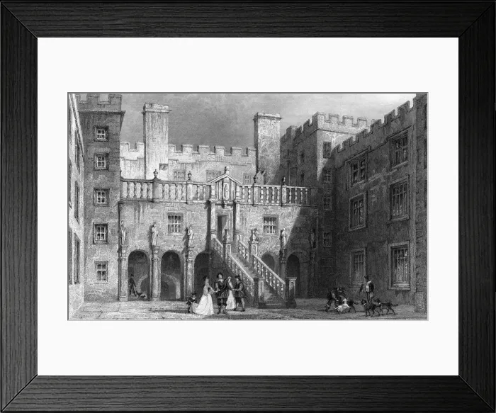 Framed Print : Courtyard scene at Chillingham Castle Framed Print : Courtyard scene at Chillingham Castle