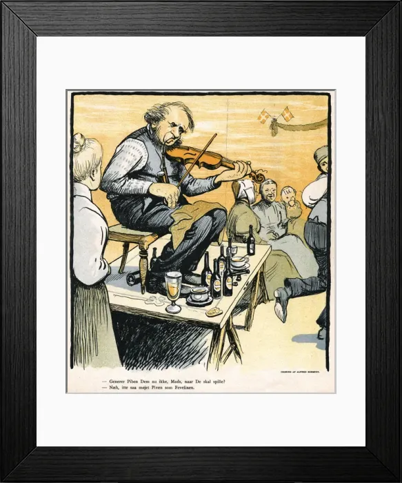 Framed Print : Danish Fiddler at Dance Framed Print : Danish Fiddler at Dance