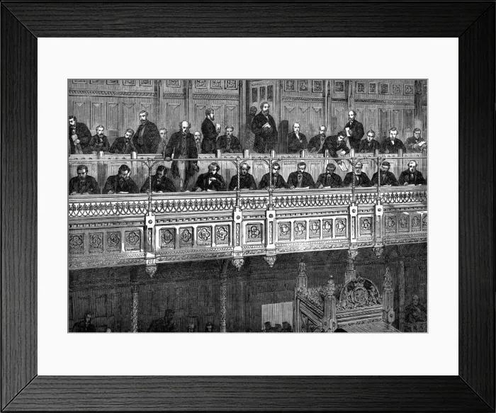 Framed Print : Parliament reporters gallery 1882 Framed Print : Parliament reporters gallery 1882