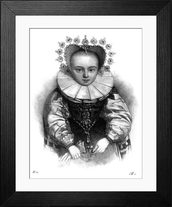 Framed Print : Girl in Adult Dress C16 Framed Print : Girl in Adult Dress C16