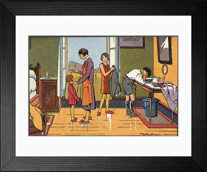 Framed Print : Children Washing C1920 Framed Print : Children Washing C1920