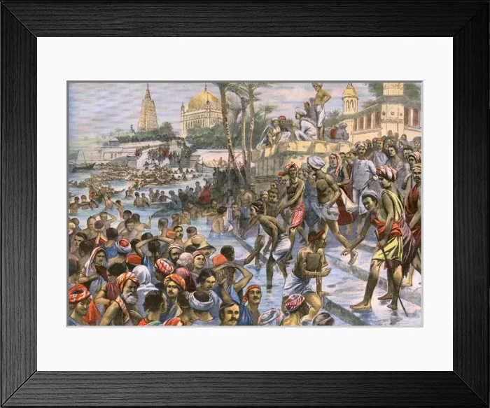 Framed Print : Bathing in Ganges Framed Print : Bathing in Ganges