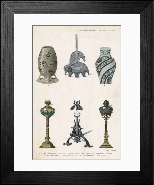 Framed Print : OIL LAMPS. Two elegant designs for oil lamps, along with some other stuff Framed Print : OIL LAMPS. Two elegant designs for oil lamps, along with some other stuff