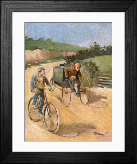 Framed Print : Boys on Cycles Framed Print : Boys on Cycles