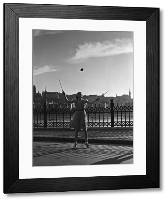Framed Print : Budapest Girl Playing Framed Print : Budapest Girl Playing