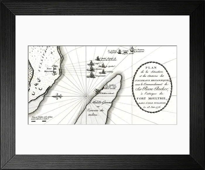 Framed Print : Attack on Fort Moultrie Framed Print : Attack on Fort Moultrie