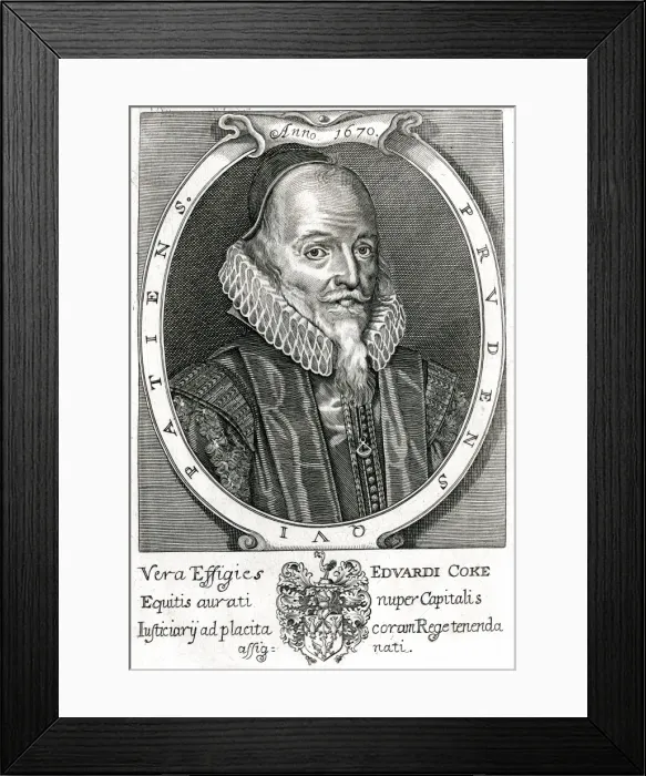 Framed Print : Edward Lord Coke / Oval Framed Print : Edward Lord Coke / Oval