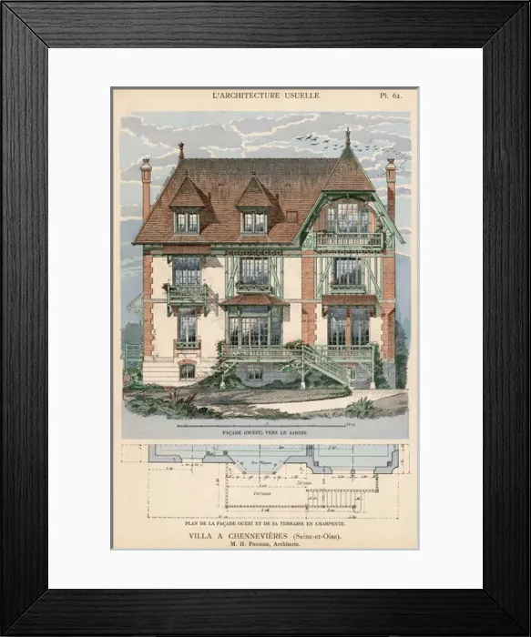 Framed Print : Villa at Chennevieres Framed Print : Villa at Chennevieres
