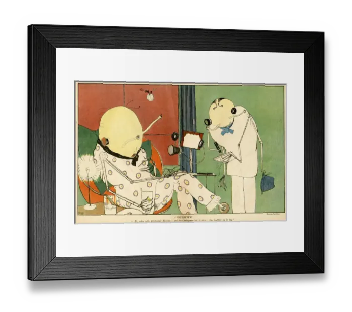 Framed Print : Cartoon, The Interview, WW1 Framed Print : Cartoon, The Interview, WW1