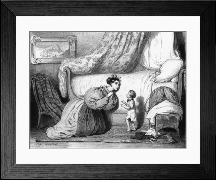 Framed Print : Mother Begs Kiss Framed Print : Mother Begs Kiss