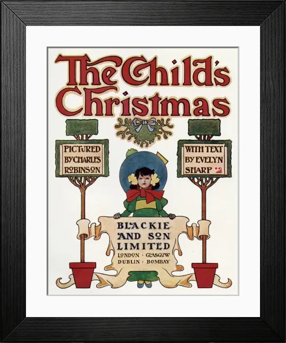 Framed Print : Frontispiece of The Childs Christmas 1906 Framed Print : Frontispiece of The Childs Christmas 1906