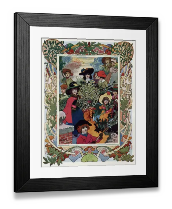 Framed Print : Bringing Home Mistletoe by Charles Robinson Framed Print : Bringing Home Mistletoe by Charles Robinson