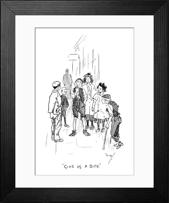 Framed Print : Street Arabs / Give Bite Framed Print : Street Arabs / Give Bite