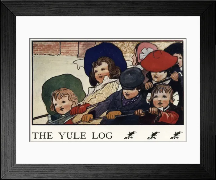 Framed Print : The yule log by Charles Robinson Framed Print : The yule log by Charles Robinson