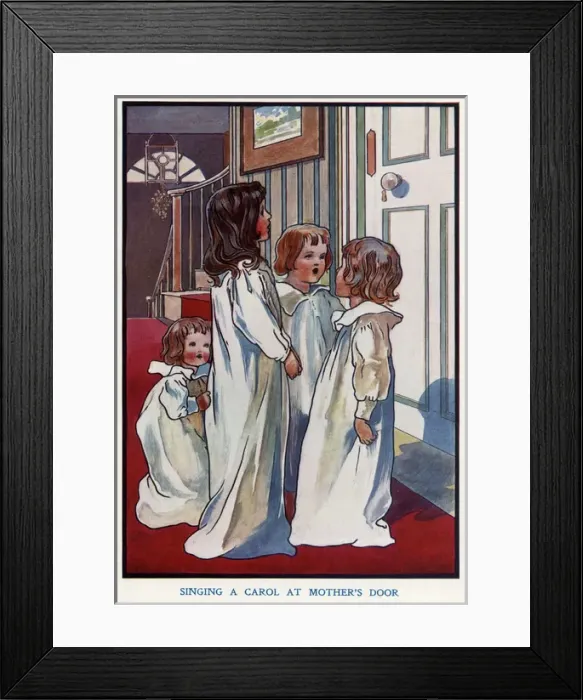 Framed Print : Sining a carol at Mothers door by Charles Robinson Framed Print : Sining a carol at Mothers door by Charles Robinson