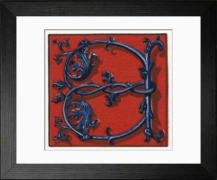 Framed Print : Illuminated letter E Framed Print : Illuminated letter E