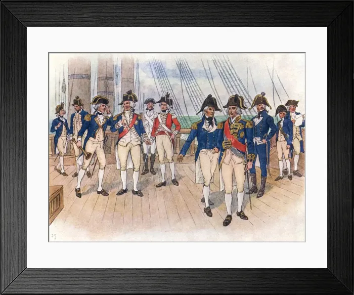 Framed Print : Naval Officers Ca 1800 Framed Print : Naval Officers Ca 1800