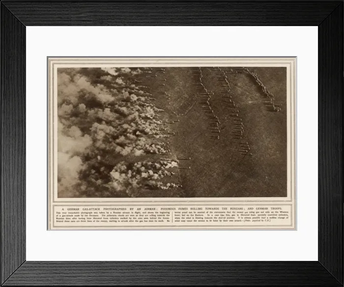 Framed Print : German gas attack on the Russian front Framed Print : German gas attack on the Russian front