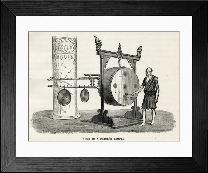 Framed Print : Music / China / Gong / 1870 Framed Print : Music / China / Gong / 1870
