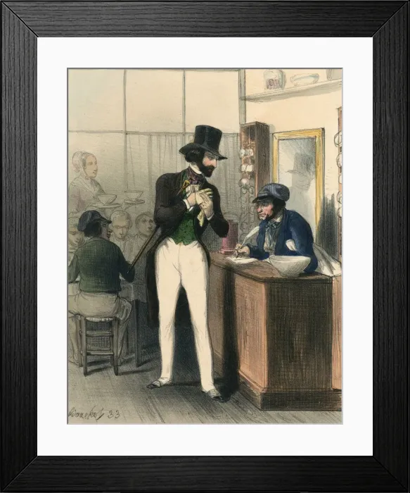 Framed Print : Parisian Pays Meal Bill Framed Print : Parisian Pays Meal Bill