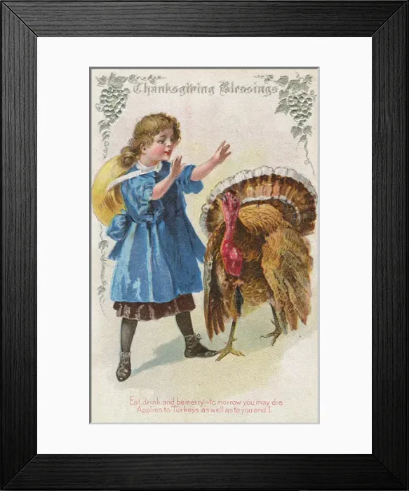 Framed Print : Girl and Turkey Framed Print : Girl and Turkey