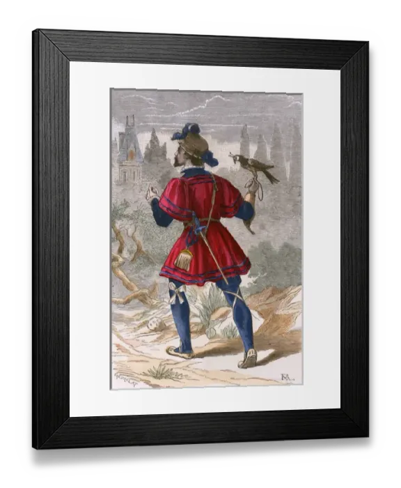 Framed Print : 16th Century Falconer Framed Print : 16th Century Falconer
