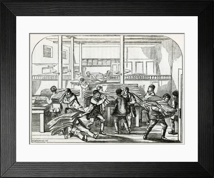 Framed Print : Publication of The Times daily newspaper 1862 Framed Print : Publication of The Times daily newspaper 1862