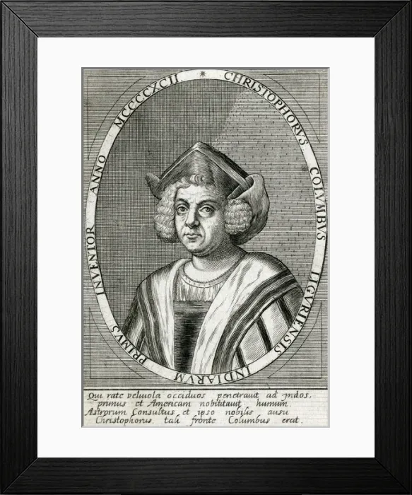 Framed Print : Columbus (De Bry) Framed Print : Columbus (De Bry)