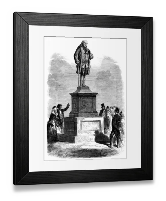 Framed Print : Franklin / Statue / Iln Framed Print : Franklin / Statue / Iln