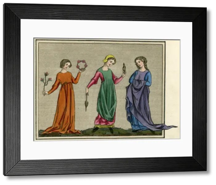 Framed Print : 13th century young women Framed Print : 13th century young women
