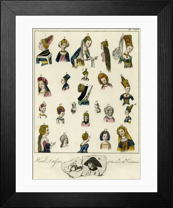 Framed Print : Women / Headwear / C15-C16 Framed Print : Women / Headwear / C15-C16