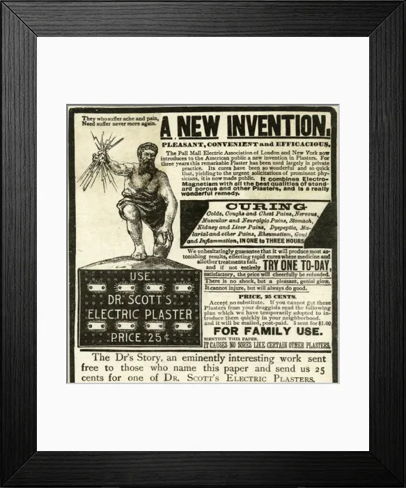 Framed Print : Advert for Dr. Scotts electric plasters 1889 Framed Print : Advert for Dr. Scotts electric plasters 1889