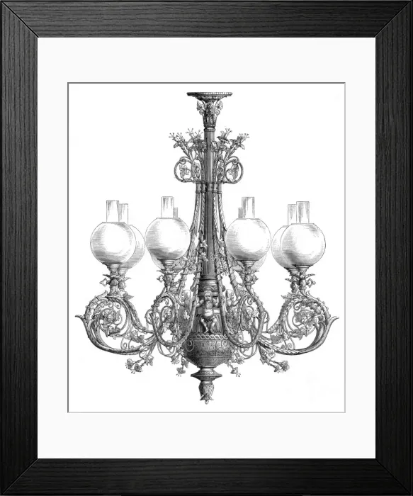 Framed Print : Chandelier / Oil / 1867 Framed Print : Chandelier / Oil / 1867
