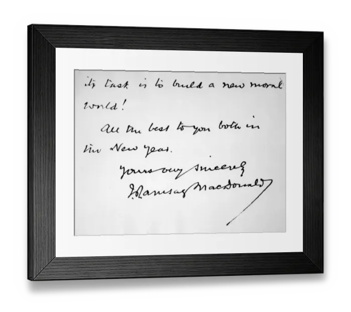 Framed Print : Ramsay Macdonald Writing Framed Print : Ramsay Macdonald Writing