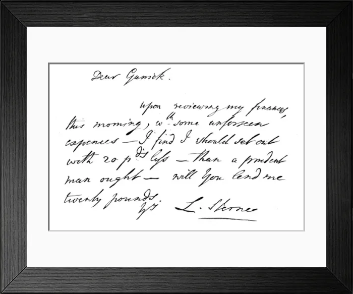 Framed Print : Sterne Ltr to Garrick Framed Print : Sterne Ltr to Garrick