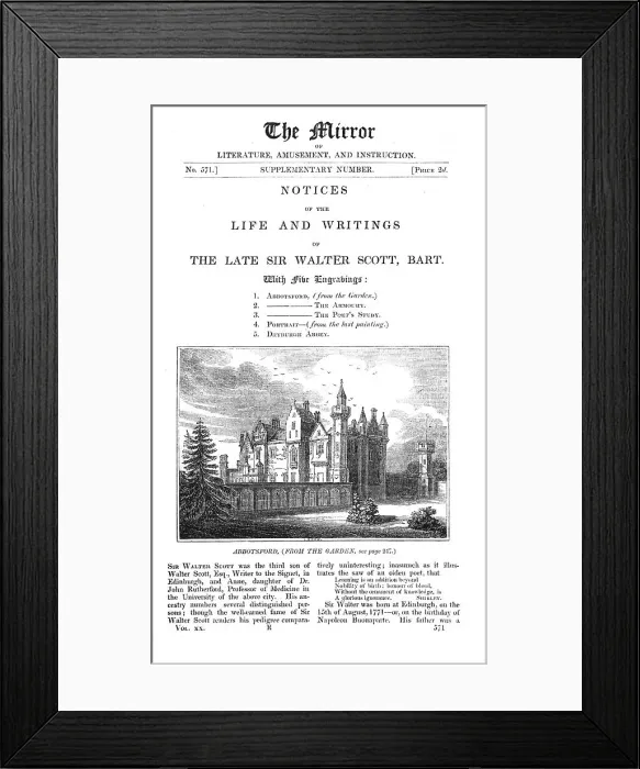 Framed Print : Sir Walter Scott - Abbotsford - Mirror Framed Print : Sir Walter Scott - Abbotsford - Mirror