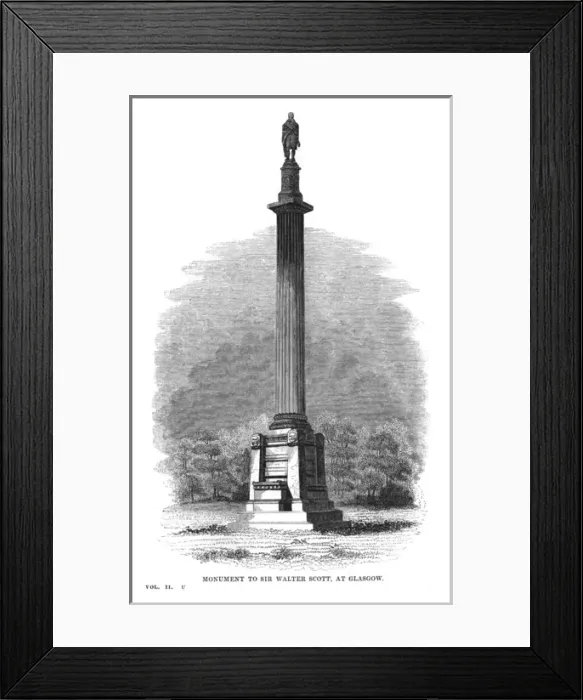 Framed Print : Sir Walter Scott - Glasgow - Monument Framed Print : Sir Walter Scott - Glasgow - Monument
