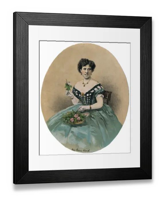 Framed Print : Female Type  /  Roses 1860S