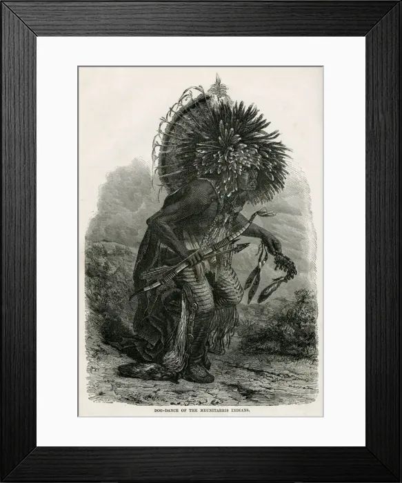 Framed Print : Monitari man performing the Dog Dance Framed Print : Monitari man performing the Dog Dance