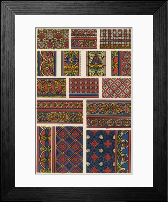 Framed Print : Stained Glass Examples 1 Framed Print : Stained Glass Examples 1
