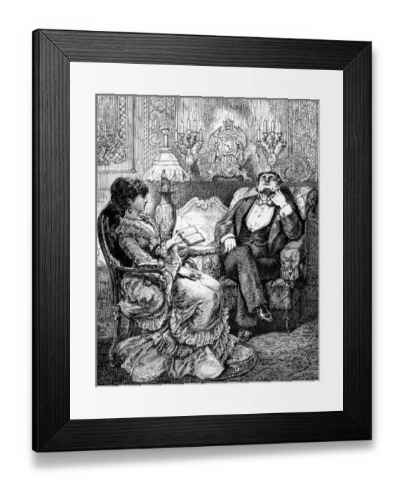 Framed Print : Reading to a Gentleman Framed Print : Reading to a Gentleman