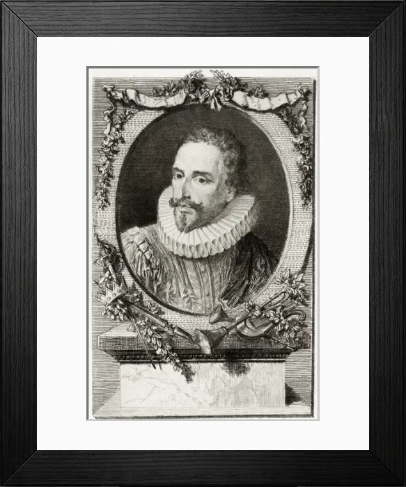 Framed Print : Cervantes / Lalouze / Sepia Framed Print : Cervantes / Lalouze / Sepia