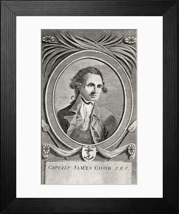 Framed Print : Captain Cook / Oval / Anon Framed Print : Captain Cook / Oval / Anon