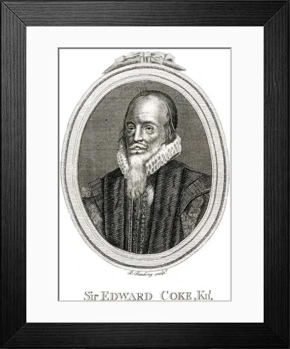 Framed Print : Edward Lord Coke  /  Reading