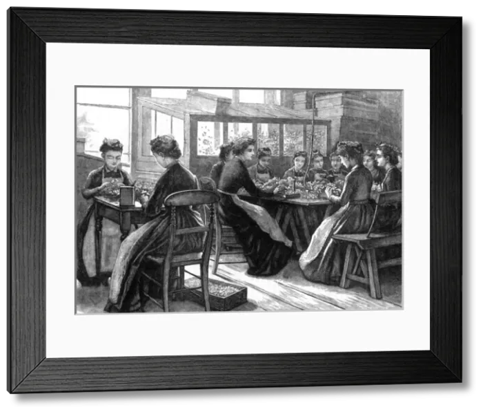 Framed Print : Artificial Flower Making Framed Print : Artificial Flower Making