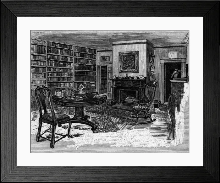 Framed Print : Rw Emerson / Home / Library Framed Print : Rw Emerson / Home / Library