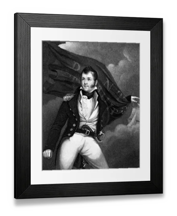 Framed Print : Perry with Flag Framed Print : Perry with Flag